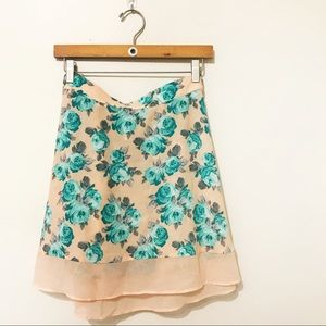 Floral flared skirt